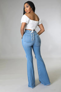 Knee Rip Flare Jean (Online Only)