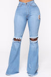 Knee Rip Flare Jean (Online Only)