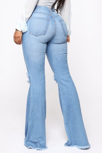 Knee Rip Flare Jean (Online Only)