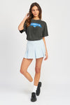 Low Rise Pleated Mini Skort (Online Only)