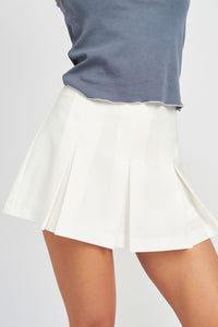 Low Rise Pleated Mini Skort (Online Only)